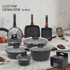 Sanlang 13 Pieces Granite Nonstick Saucepans