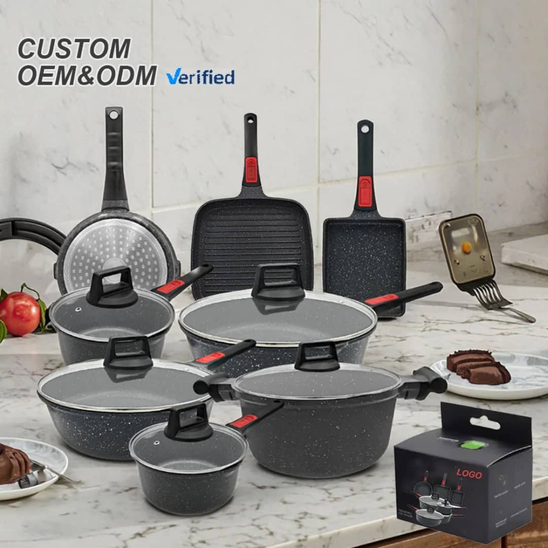 Sanlang 13 Pieces Granite Nonstick Saucepans